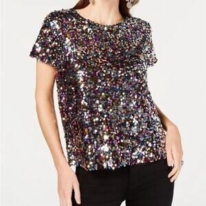 Inc Glitz multi color sequence top small